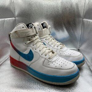 Size 10 Nike Air Force 1 LV8 High White Blue Ember Glow Mens Sneakers CJ0525-100